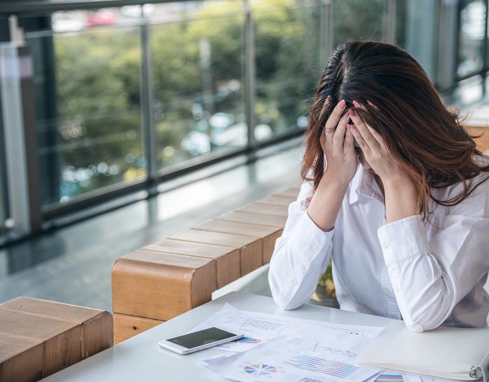 woman having a panic attack