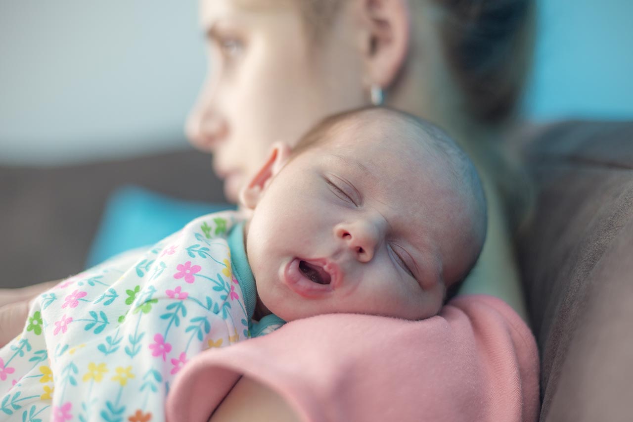 woman with postpartum depression